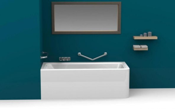 Monavit Engelli Paslanmaz Açılı Tutunma Barı Ø19 Banyo Küvet Tuvalet - 2