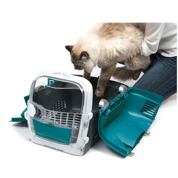 Catit Cabrio Kedi Köpek Taşıma Kabı Turkuaz/Gri 51x33x35 Cm - 3