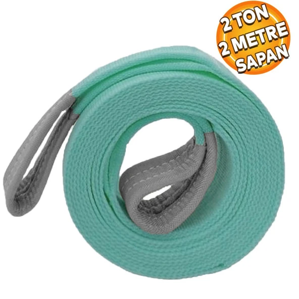 Sapan Polyester Spanzet 2 Ton 2 Metre Turkuaz Sağlam Yük Kaldırma Taşıma İndirme Halat
