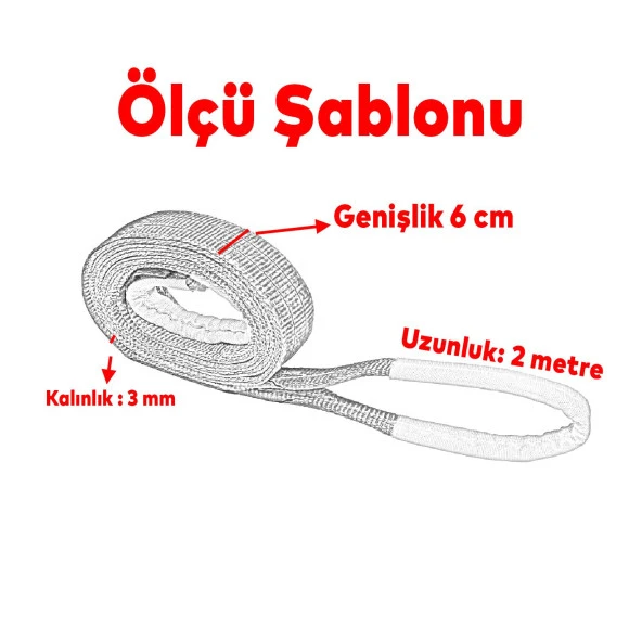 Sapan Polyester Spanzet 2 Ton 2 Metre Turkuaz Sağlam Yük Kaldırma Taşıma İndirme Halat - 3
