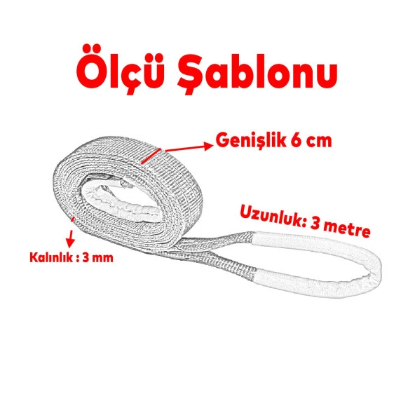 Sapan Polyester Spanzet 2 Ton 3 Metre Turkuaz Sağlam Yük Kaldırma Taşıma İndirme Halat - 3