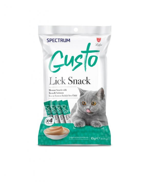 Spectrum Gusto Lick Snack Ton Balığı ve Somon 4x15gr