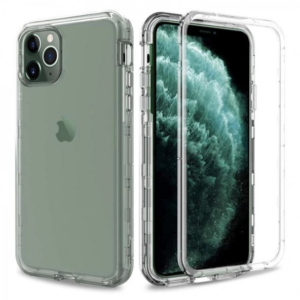 360 Derece Şeffaf Kristal Silikon Kılıf Tam Koruma - 4