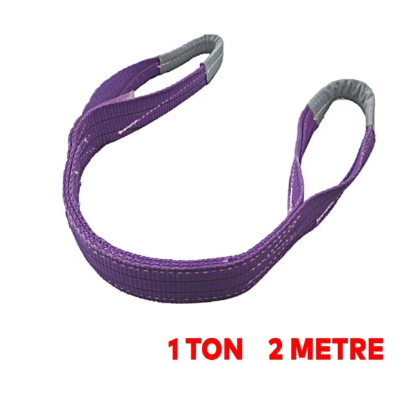 Sapan Polyester Spanzet 1 Ton 2 Metre Mor Sağlam Yük Kaldırma Taşıma İndirme Halat - 2