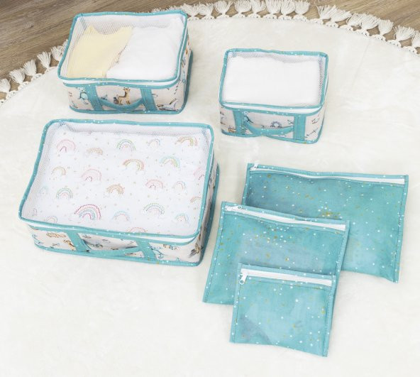 DECODEMA Bebek Çocuk Bavul Düzenleyici 6lı Seyahat Çanta Seti - 2