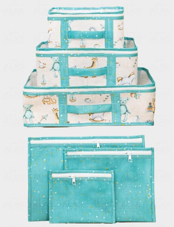 DECODEMA Bebek Çocuk Bavul Düzenleyici 6lı Seyahat Çanta Seti - 3