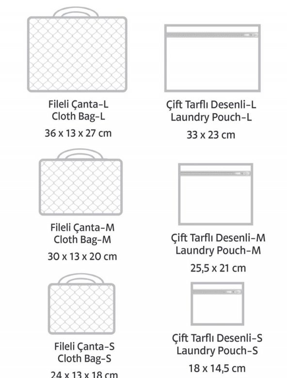 DECODEMA Bebek Çocuk Bavul Düzenleyici 6lı Seyahat Çanta Seti - 5