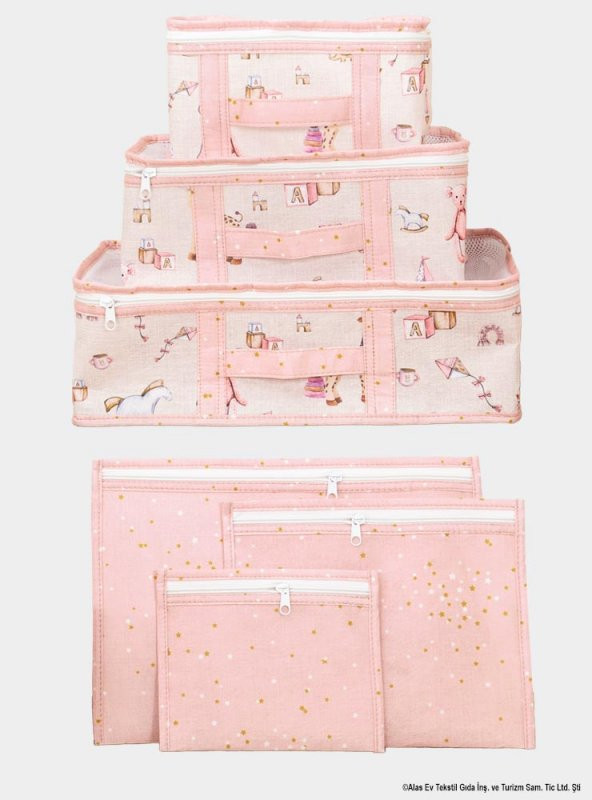 DECODEMA Bebek Çocuk Bavul Düzenleyici 6lı Seyahat Çanta Seti - 8