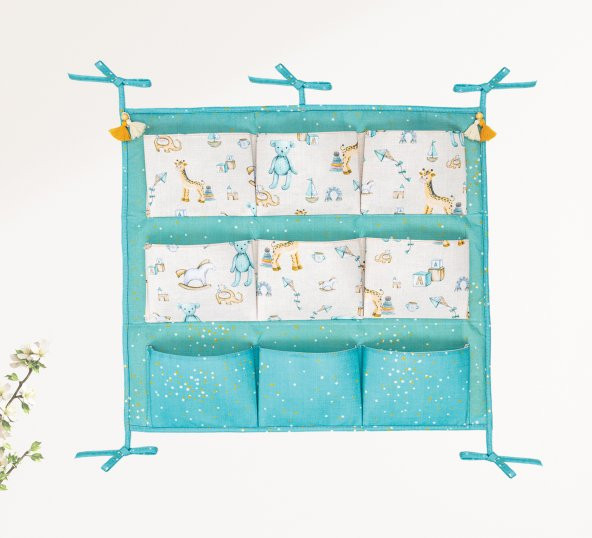 DECODEMA Bebek Çocuk Beşik Kenarı Düzenleyici 9 Gözlü Organizer - 6