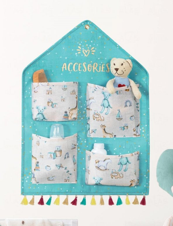 DECODEMA Bebek Çocuk Duvar Düzenleyici 4 Gözlü Organizer - 4