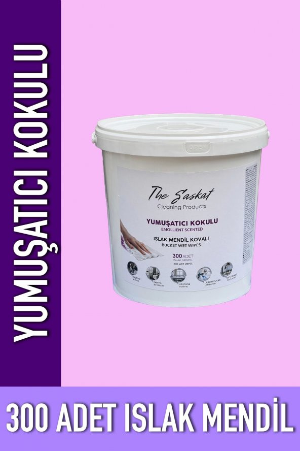 The Saskat Kova Islak Mendil Yumuşatıcı Kokulu 300 Adet Ekonomik Easy Wet Wipes