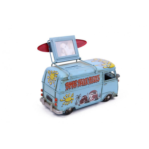 Dekoratif Metal Minibüs Çerçeveli ve Kumbaralı 1510E-5379 Model-M25 - 3