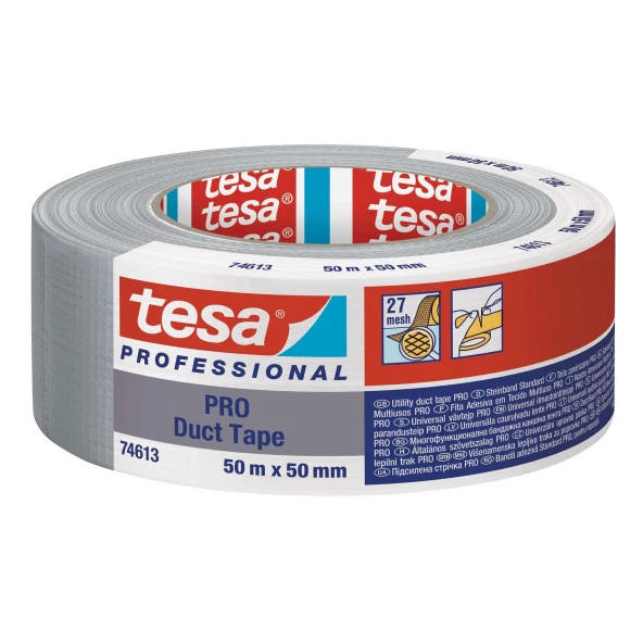 Tesa PE Kaplı Duct Bant 27 Mesh Gri 50 MM x 50 Metre