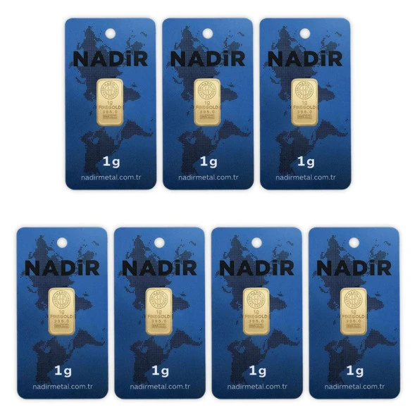 RimaGold 7 Adet 1 gr 24 Ayar NadirGold Gram Altın (Dikdörtgen)