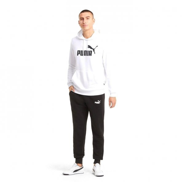 Puma Essential Big Logo Hoodie Tr Erkek Beyaz Günlük Stil Sweatshirt 58668802