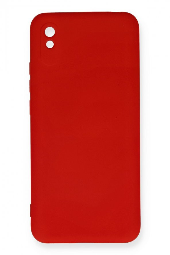 NewFace Xiaomi Redmi 9A Kılıf Nano içi Kadife  Silikon - Kırmızı
