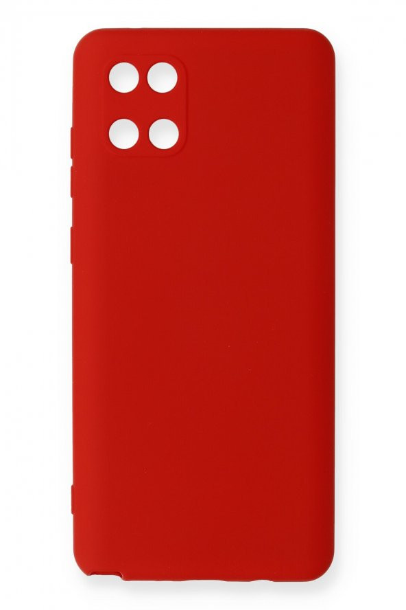 NewFace Samsung Galaxy A81 / Note 10 Lite Kılıf Nano içi Kadife  Silikon - Kırmızı
