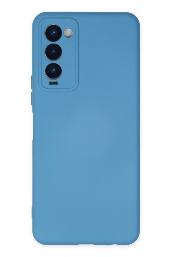 NewFace Tecno Camon 18 Kılıf Nano içi Kadife  Silikon - Mavi