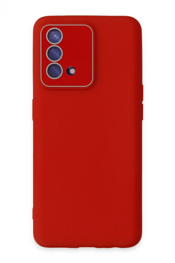 NewFace Oppo A74 4G Kılıf Lansman Glass Kapak - Kırmızı