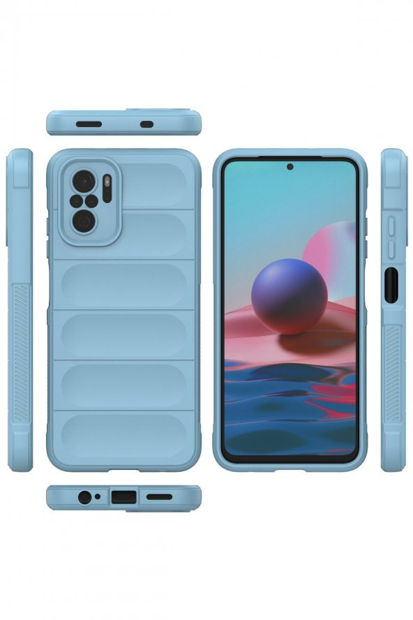 NewFace Xiaomi Redmi Note 10S Kılıf Optimum Silikon - Sky Blue - 3