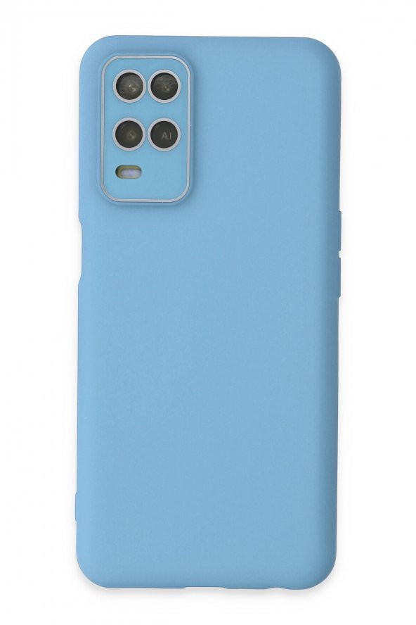 NewFace Oppo A54 4G Kılıf Lansman Glass Kapak - Mavi