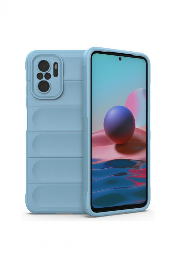 NewFace Xiaomi Redmi Note 10S Kılıf Optimum Silikon - Sky Blue