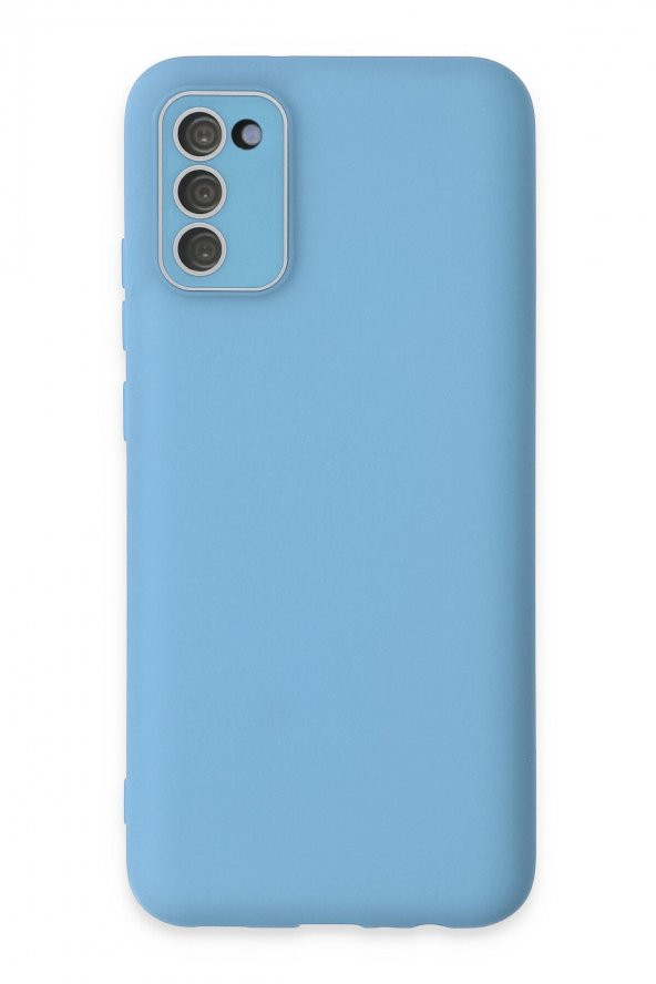 NewFace Samsung Galaxy A02S Kılıf Lansman Glass Kapak - Mavi