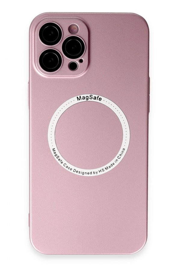 SUMİLES Iphone 12 Pro Jack Magneticsafe Lens Silikon Rose Gold Cep Telefonu Kılıfı