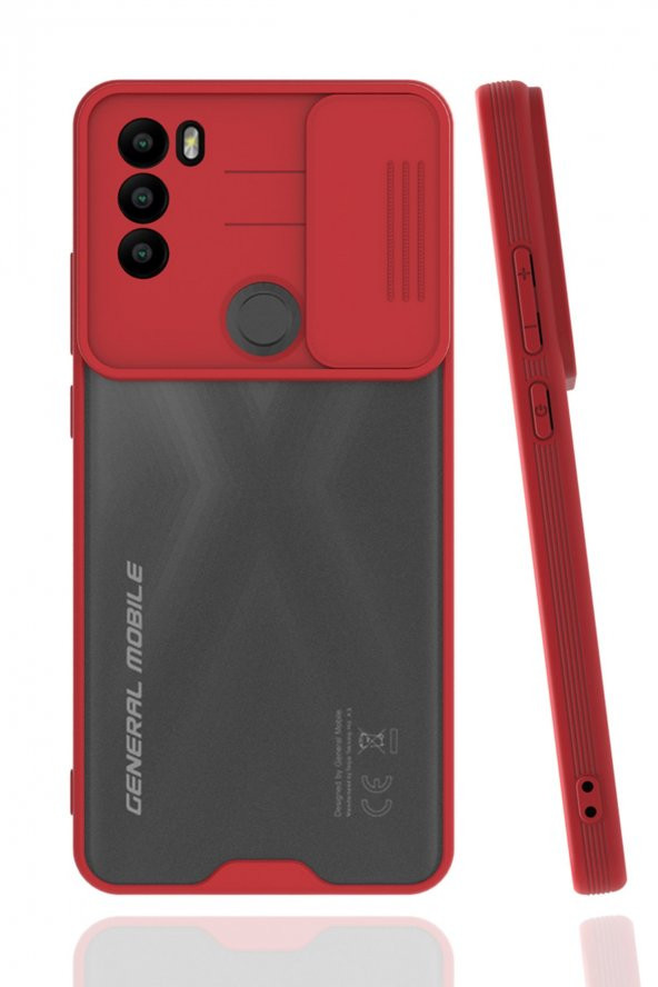NewFace General Mobile GM 21 Plus Kılıf Platin Kamera Koruma Silikon - Kırmızı