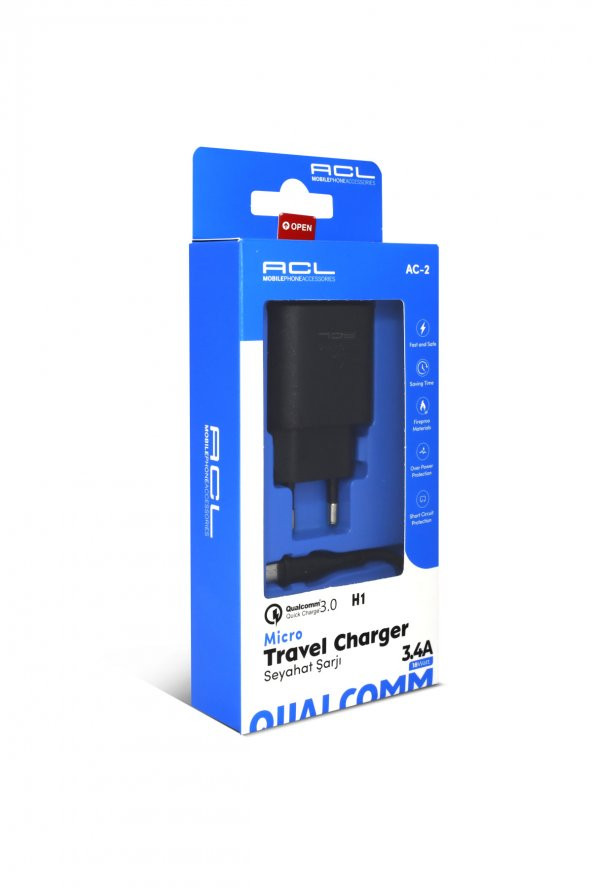 ACL Q.C 3.0 3.4 Amper 18 Watt Micro Hızlı Şarj - 1 Metre Kablo