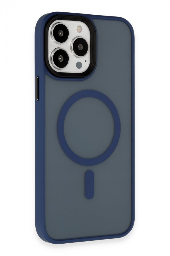 NewFace iPhone 13 Pro Max Kılıf Trex Magneticsafe Kapak - Mavi