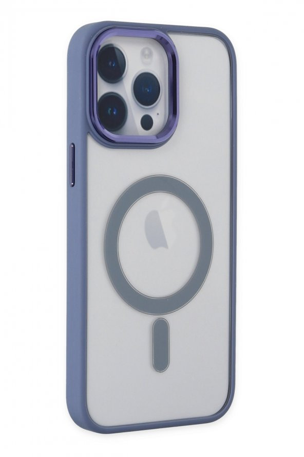 NewFace iPhone 14 Pro Max Kılıf Room Magneticsafe Silikon - Sierra Blue