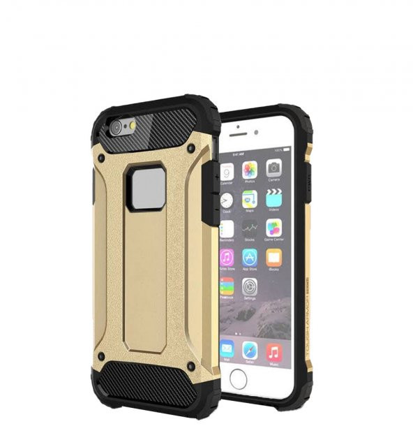 NewFace İPHONE 6 GOLD RENKLİ RUBBER TANK KILIF
