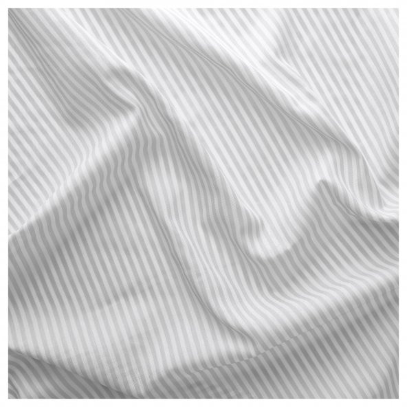Fon Perde/2 Kanat, MeridyenDukkan Beyaz-Gri Renk-Çizgili Model 120x300 cm - 5
