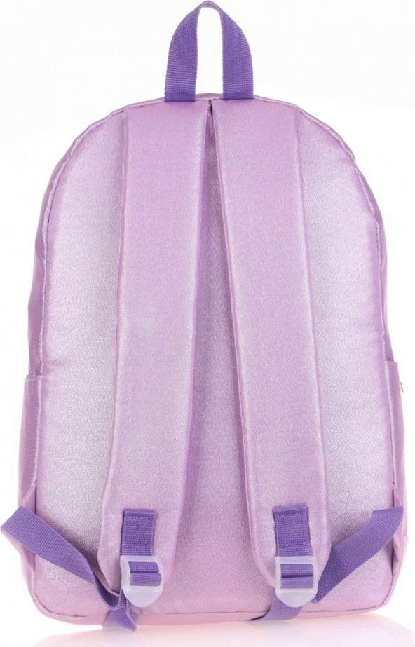 Kaukko Sparkle Duble Lila Okul Sırt Çantası - Simli Kumaş - Ortaokul Lise Günlük - 2