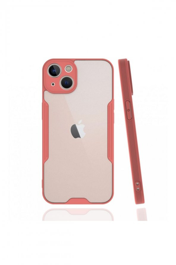 NewFace Apple Iphone 13 Kenarları Renkli Kamera Korumalı Transparan Kılıf