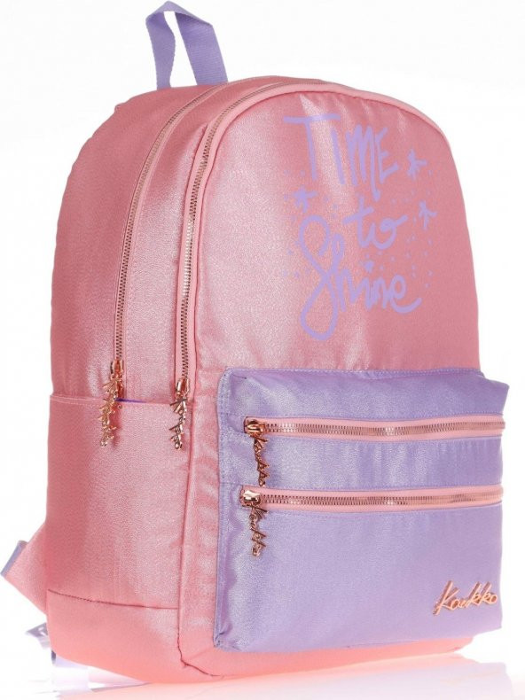 Kaukko Sparkle Duble Somon Okul Sırt Çantası - Simli Kumaş ürün görseli 1