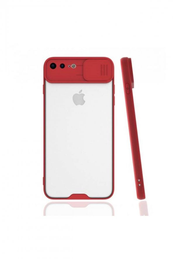 NewFace iPhone 7 Plus Kılıf Platin Lens - Kırmızı