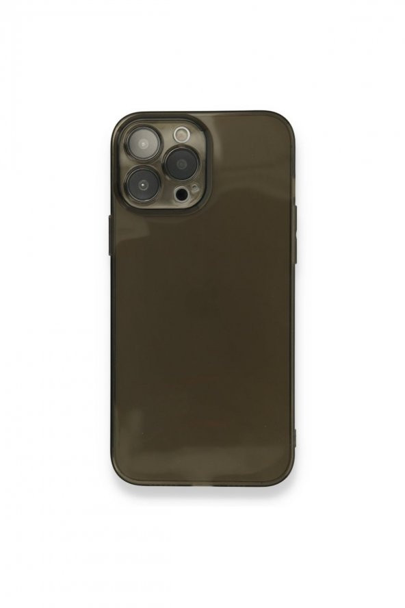 NewFace Apple Iphone 13 Pro Max Siyah Renkli Transparan Kamera Lens Korumalı Kılıf Iphone 13 Pro Max
