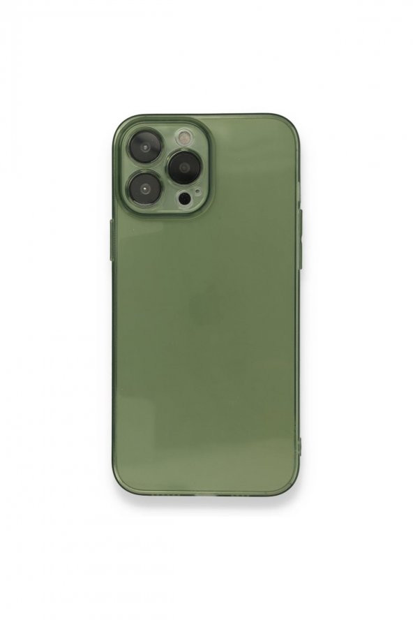 NewFace Apple Iphone 13 Pro Max Yeşil  Renkli Transparan Kamera Lens Korumalı Kılıf Iphone 13 Pro Max