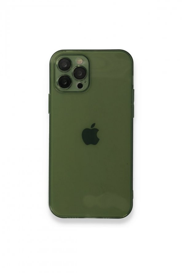 NewFace Apple Iphone 12 Pro Max Uyumlu Kılıf Yeşil Transparan Kamera Korumalı Kılıf 12 Pro Max