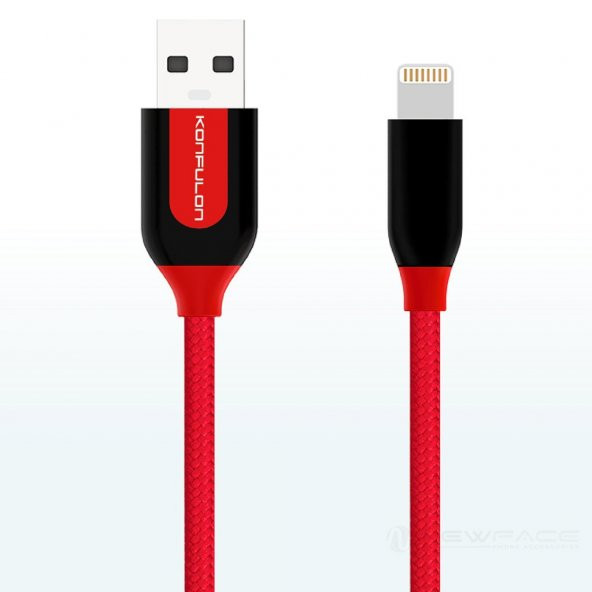 Konfulon Konfulon S51-Lightning-USB KABLO-Kırmızı