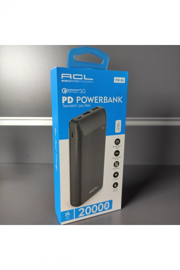 ACL Pw-06 20.000 Mah Kapasiteli Qualcom 3.0 Pd Hızlı Şarjlı Powerbank