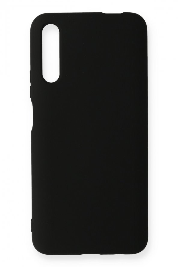 NewFace Huawei P Smart Pro / Y9S  Yumuşak Renkli İçi Kadife Silikon Kılıf  - Siyah