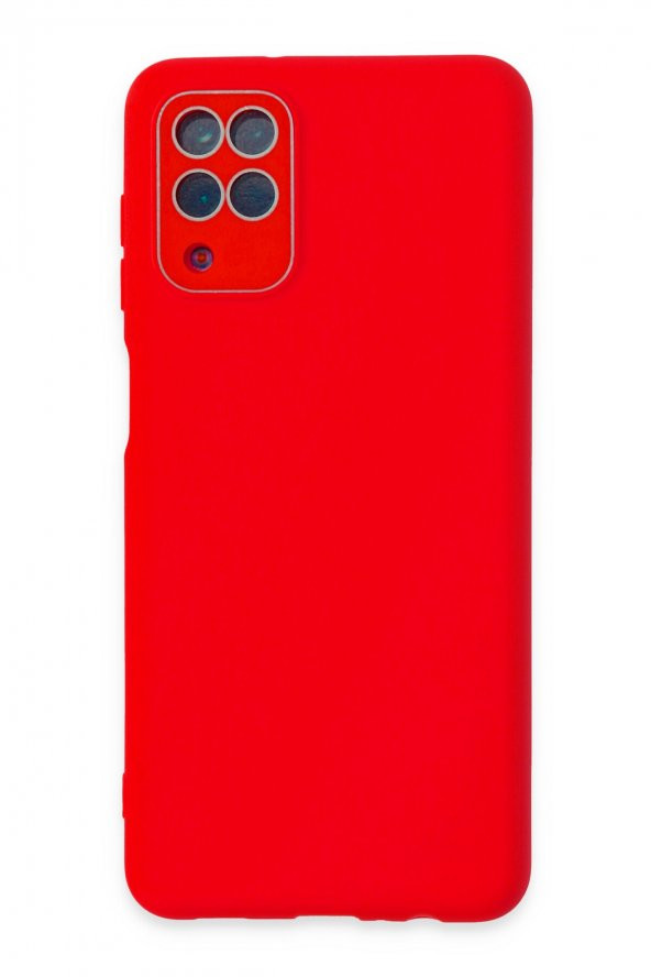 NewFace Samsung Galaxy M32 Kılıf Lansman Glass Kapak - Kırmızı