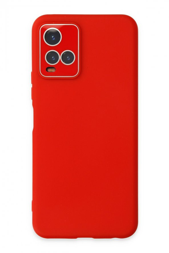 NewFace Vivo Y33S Kılıf Lansman Glass Kapak - Kırmızı