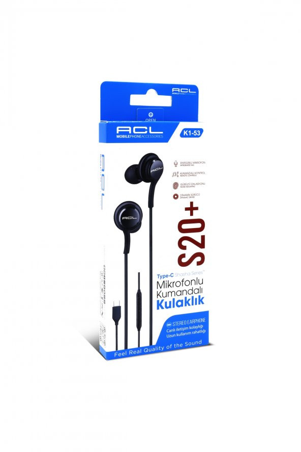 ACL K1-53 Mikrofonlu Kablolu Type-C Kulaklık - Silikonlu - Kulaklık