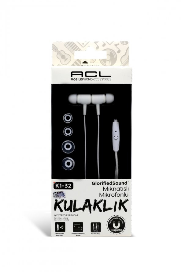ACL K1-32 Mikrofonlu Kablolu Kulaklık - Silikonlu