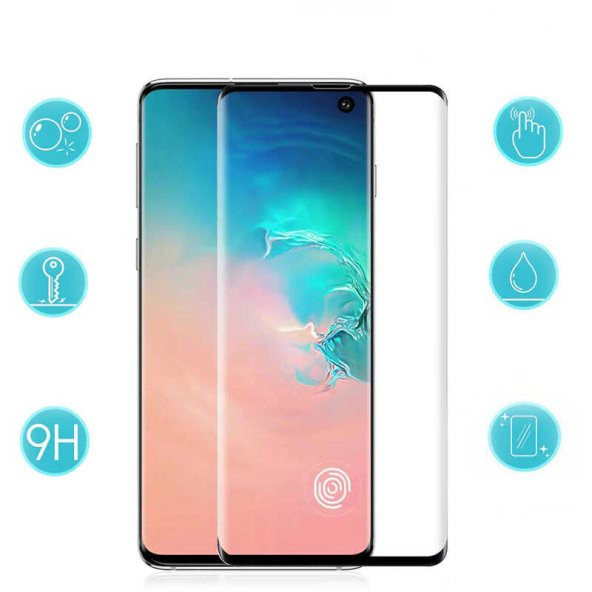 Galaxy S10 Plus  Kavisli Full Yapışkanlı Cam Ekran Koruyucu - 4