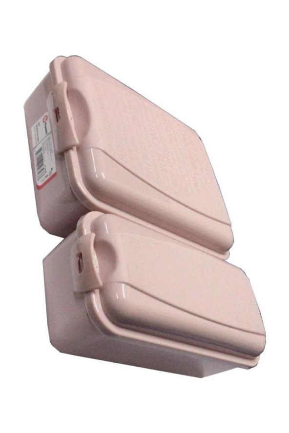 Beslenme Kutusu 2 Bölmeli Açık Pembe Renk 1 Adet Yemek Saklama Kabı Beslenme Çantası 17x22 cm - 3